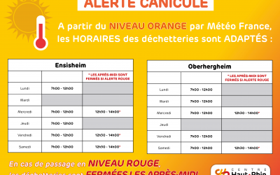 Vigilance orange canicule : horaires des déchetteries et des tournées de collecte adaptés.